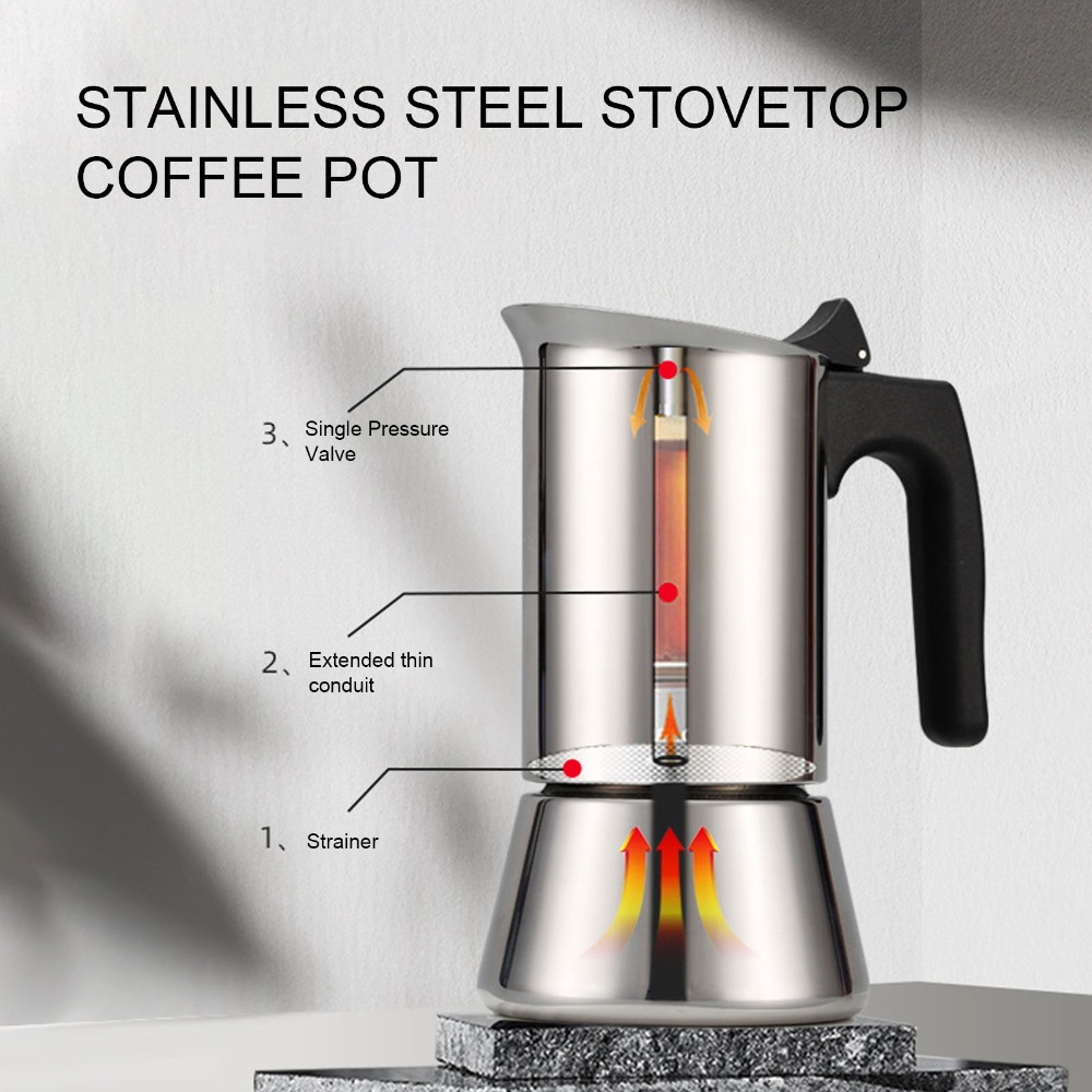 Hero Coffee Equipment - وعاء موكا من الفولاذ المقاوم للصدأ