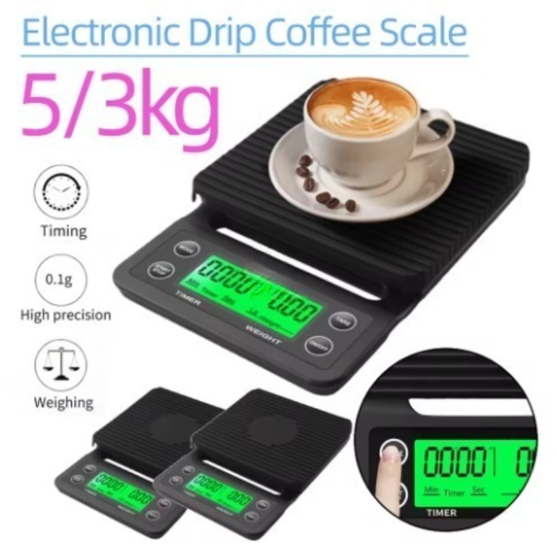 5/3 كجم LCD مقياس القهوة بالتن - مراجعة Scale Drip Timer وسعره