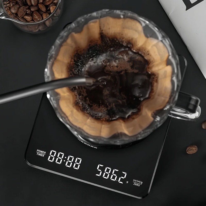 ميزان قهوة دقيق 0.1 جرام، مقاو - مراجعة Scale Drip Timer وسعره